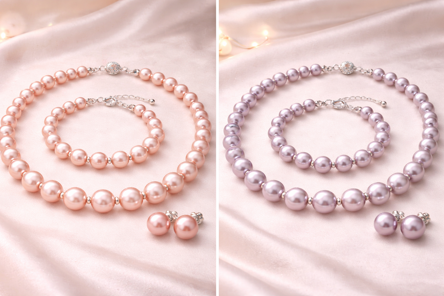 pearlsonly-blog-109-image-6-pearl - Rosa og lavendel perlekjede og øredobber-sett - Perlesmykker - pearlsonly
