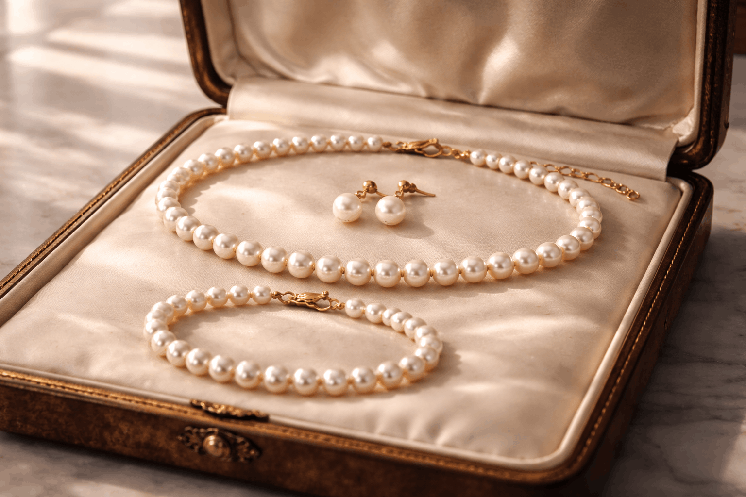 pearlsonly-blog-126-image-4-pearl - Klassiske hvite perlesett for bruder - Perlesmykker - pearlsonly
