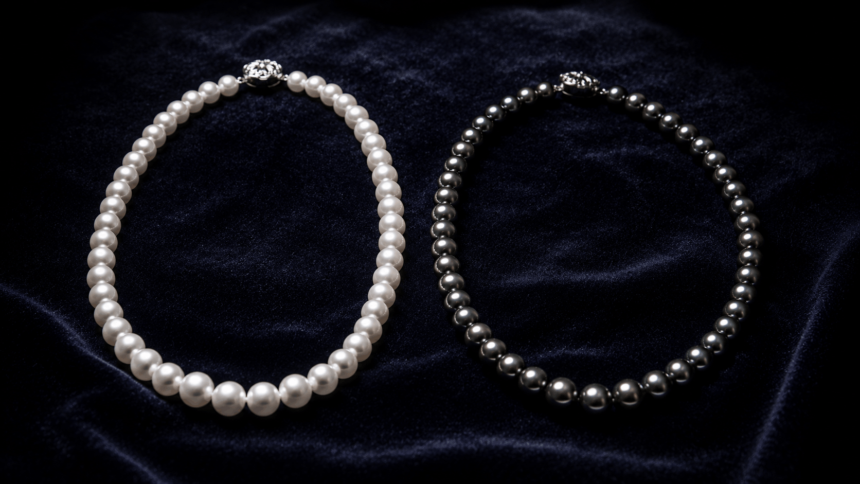 03. Hvite vs svarte Japanese Akoya Pearls