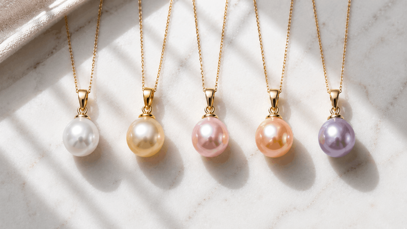 04. Freshwater Pearl Pendant-farger — Tilpasning til hudtone