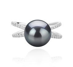 9-10mm Tahitisk Ringe in Zana Svart