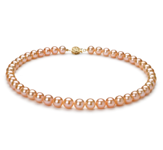 8.5-9.5mm Ferskvann Halskjede in Rosa