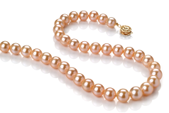 8.5-9.5mm Ferskvann Halskjede in Rosa