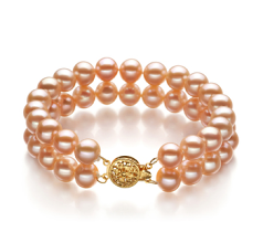 7-8mm Ferskvann Armbånd in Maksimalt Rosa
